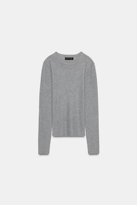 ZARA ТОП ИЗ ТОНКОГО ТРИКОТАЖА, СЕРЫЙ