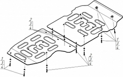 Защита алюминиевая 4 мм Д, КПП; РК для Range Rover L460 с 2022 г Motodor.343201