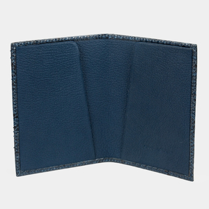 Кожаная обложка для паспорта, питон синего цвета