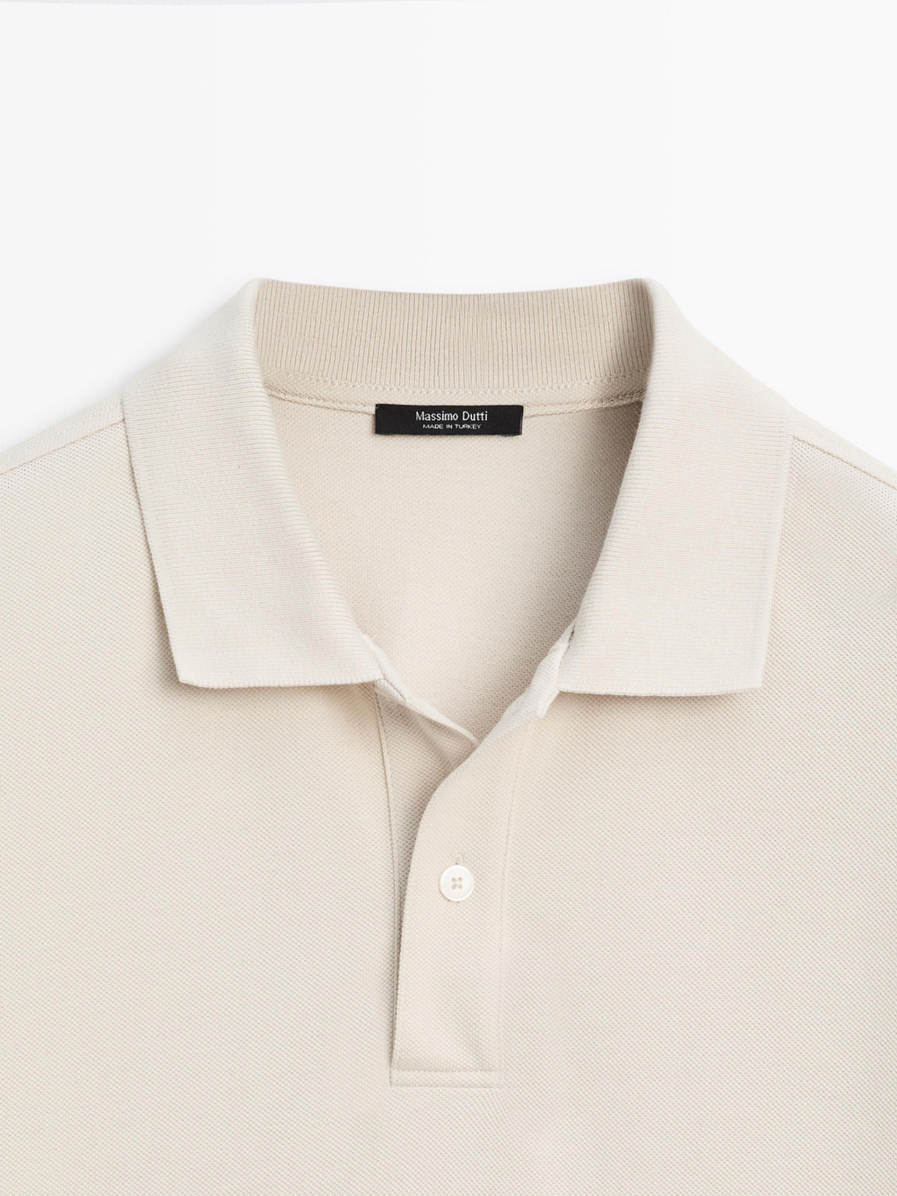 Massimo Dutti Поло из рельефного хлопка, дымчатый