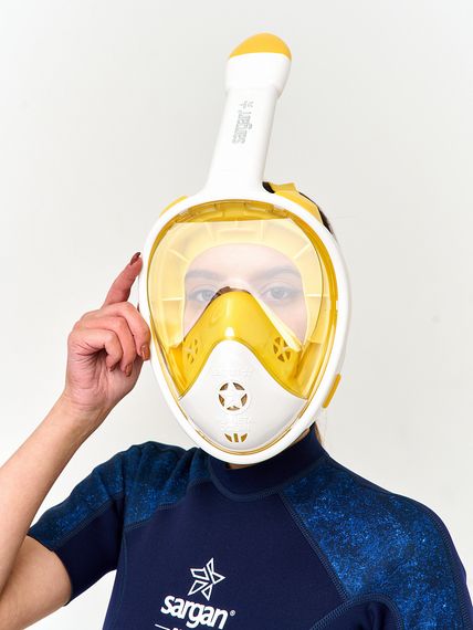Маска полнолицевая Sargan Планета океан 2.0 белый/желтый