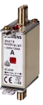 Предохранитель (плавкая вставка) 80А 500В серии NH 00C тип gL/gG (размер 000) SIEMENS.