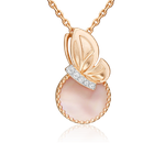 Подвеска «Утренняя симфония» из красного золота с перламутром и фианитами