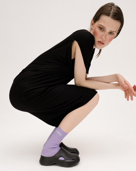 Носки в рубчик Глициния