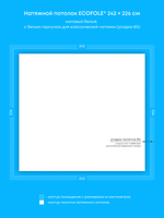 Матовый натяжной потолок 5.5 м2