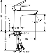 Смеситель для раковины Hansgrohe 71712000 Talis E, без сливного гарнитура