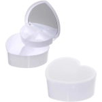 Шкатулка пластиковая с зеркалом «KiKi HAUS», сердце, цвет белый, 13.5*11.5*5.5см