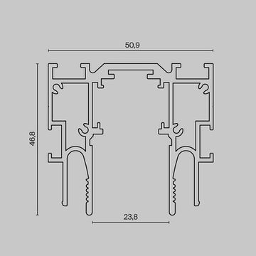 Шинопровод для монтажа в натяжной потолок 2м TRX034-SCCL-422B чёрный ClipLine Busbar trunkings Exility Мaytoni