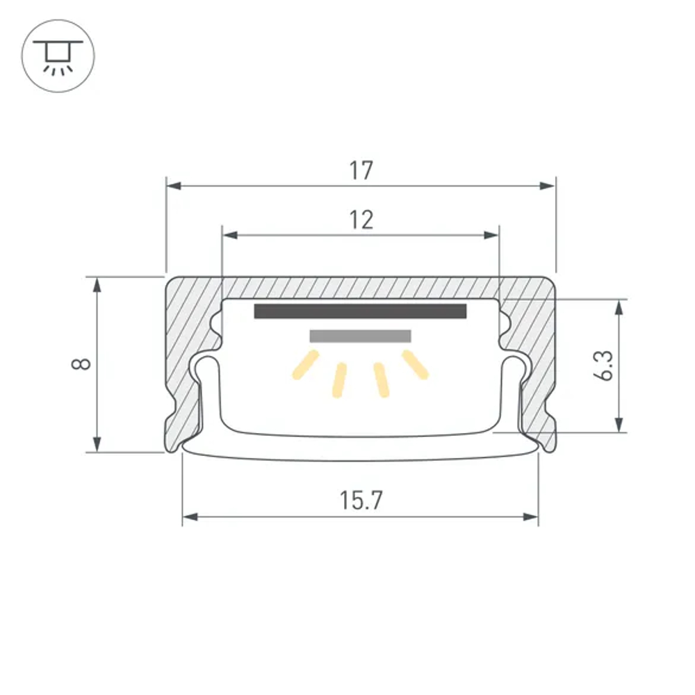 Профиль LINE-1708-2000 WHITE (Arlight, Алюминий) 044234