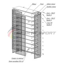 Стеллаж для хранения инвентаря закрытый 1240х440х2000 (разборный) 11 полок