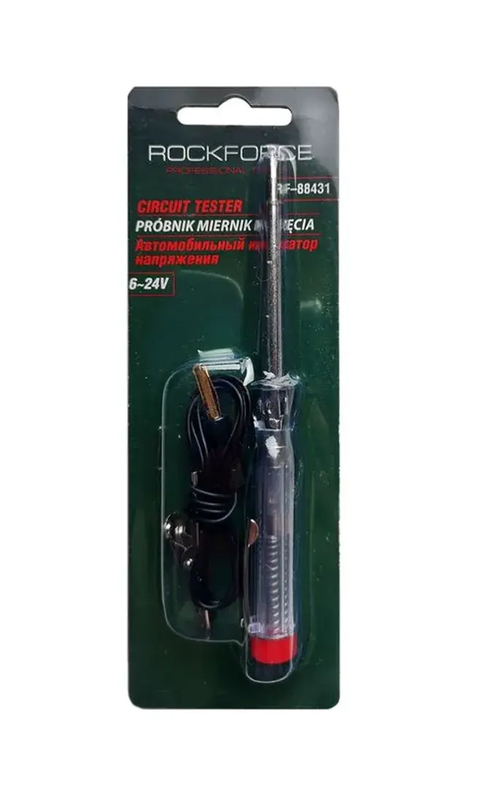Пробник автомобильный с зажимом (6-24V 50А), в блистере RockForce##Rock FORCE RF-88431