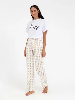 Брюки женские KAFTAN "Drops", р. 40-42, белый