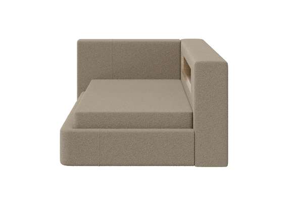 Диван-кровать Cube c нишей L (бежевый, букле)