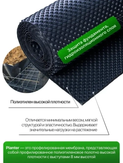 Профилированная мембрана Lite (2х20 м) шип 8 мм 450 г/м2