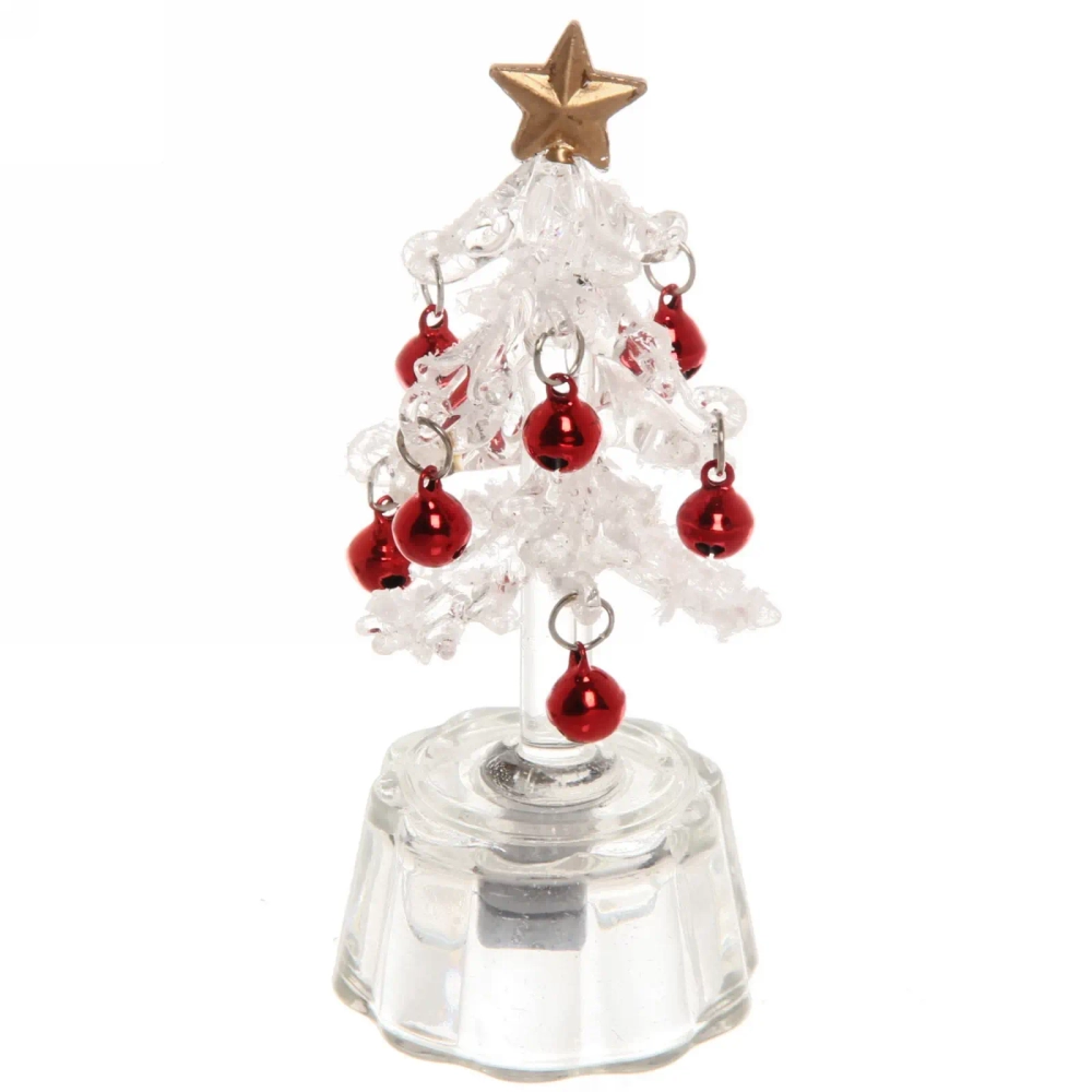 Сувенир с подсветкой «Морозная ёлочка» 7,5*2 см , красный