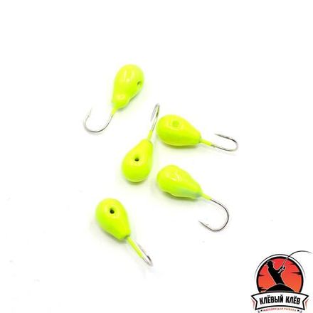 Мормышка вольф"ЯМАН"Капля с отв, р.4,5, вес 1,20 цв.лимон