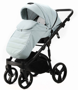 Детская коляска Adamex Lanti 2 в 1 LN-PS25 TIP (СЕРО-ЗЕЛЕН. + СЕРО-ЗЕЛЕН. КОЖА)