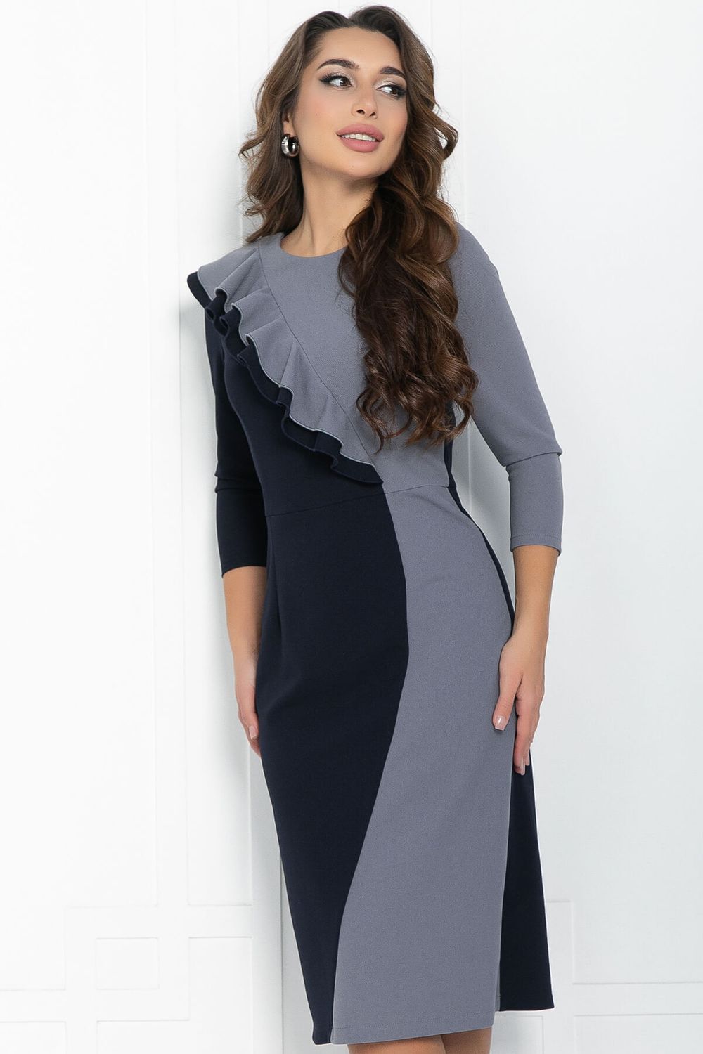 Платье Эванесса (серо-синие) П12745-35М LT Collection