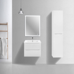 Тумба под раковину Vincea Mia Slim 600 подвесная, 2 выкатных ящика soft close, G.White