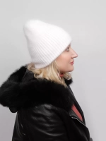 шапка ангора зимняя пушистая вязаная модная
