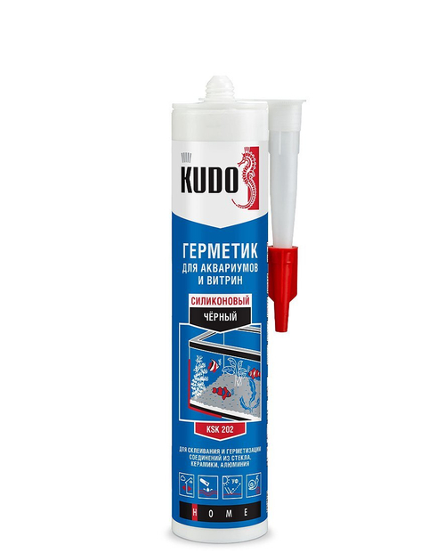 Герметик для аквариумов и витрин KUDO HOME KSK-202 силиконовый черный 280 мл новинка!