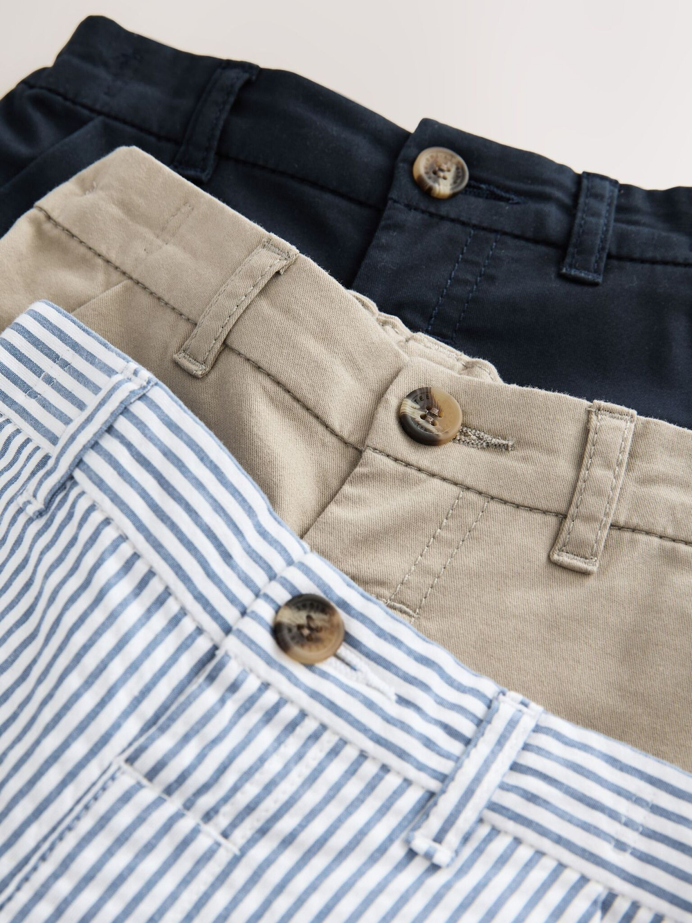 Шорты чинос для мальчика Next AG7-139, 3 шт., Синий, Бежевый