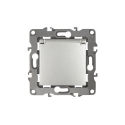 12-2103-03 ЭРА Розетка 2P+E Schuko со шторками с крышкой, 16A-250В, IP20, Эра12, алюминий | ЭРА 12 Алюминий