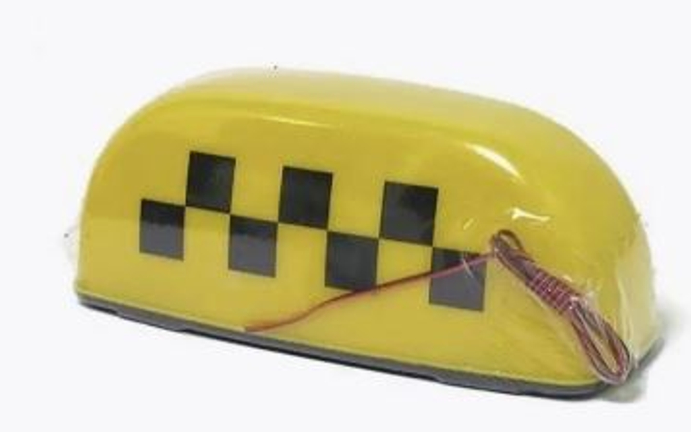 ТАКСИ шашка на 4 магнита ЖЕЛТАЯ Узкая 12Вольт ТХ-200ж