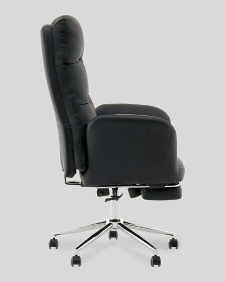 Кресло руководителя TopChairs Solid с оттоманкой черный