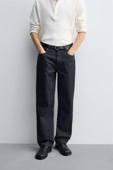 ZARA ДЖИНСЫ STRAIGHT FIT, МОРСКОЙ СИНИЙ