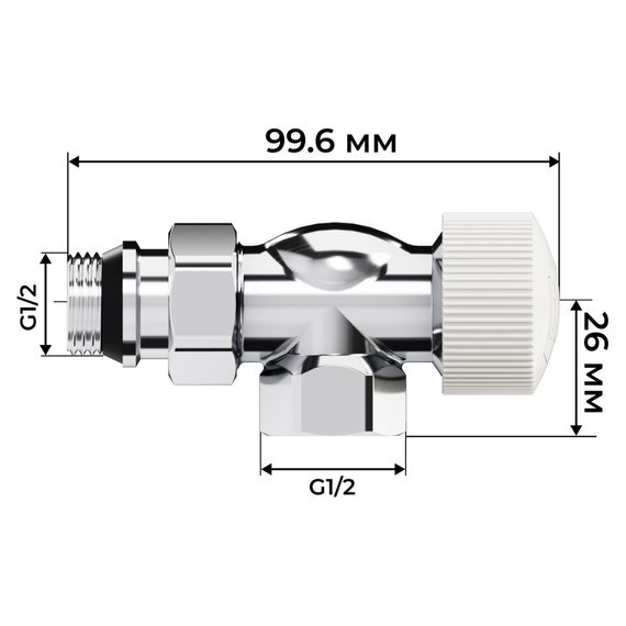 Набор термостатический осевой Royal Thermo Design 1/2quot;М30х1,5 (Хром) — (3)