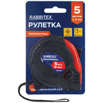 Рулетка измерительная 5 м х 19 мм, обрезиненный корпус, 3 фиксатора, RABBITEX (РАББИТЕКС) Professional, 671357