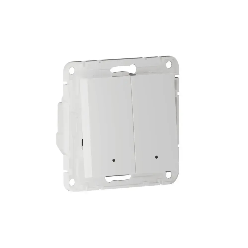 ATLASDESIGN SMART 2-кл. ВЫКЛЮЧАТЕЛЬ с подсв., Zigbee, сх.5, L+N, 10А, мех., БЕЛЫЙ