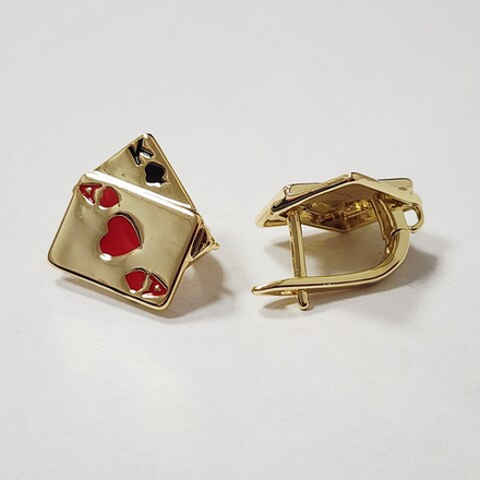 Ювелирные швензы (Карты), позолота, эмаль, люкс фурнитура