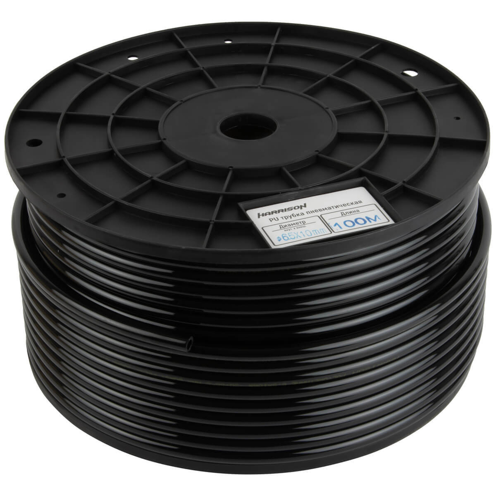 Трубка черная 6.5х10 мм, длина 100 м Harrison HUS6510-BK PU