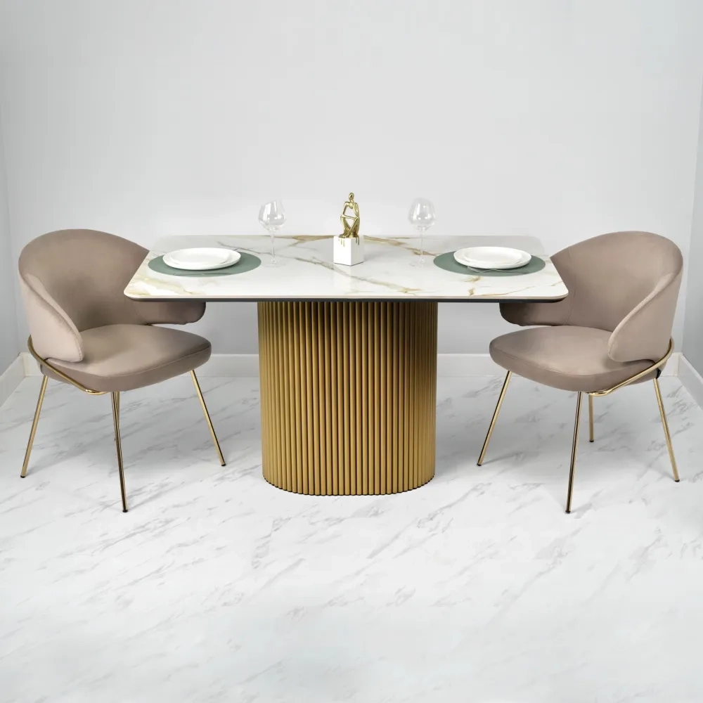 Стол Bradex Home Festa 140x85x77см, керамогранит Calacatte gold мрамор