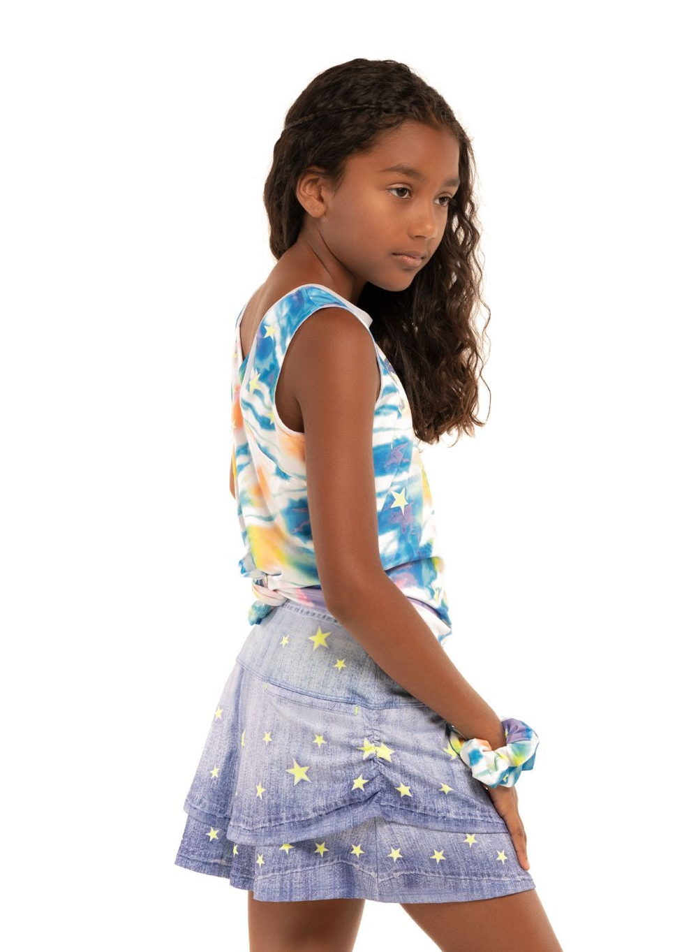 Футболка для девочки теннисная Lucky in Love Novelty All Stars Tie Back Tank - multi