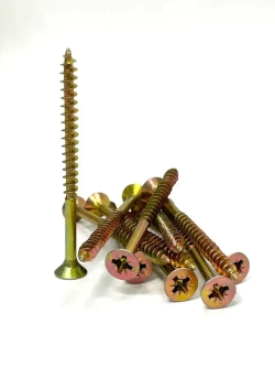 Саморез универсальный желтый цинк 6х80 вес 1 кг