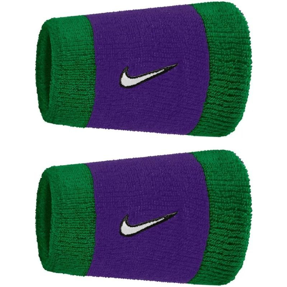 Теннисные напульсники Nike Swoosh Double-Wide 2P - clover/fierce purple/white