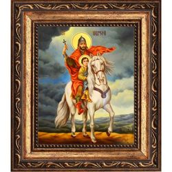 Святой Саркис. Икона на холсте.