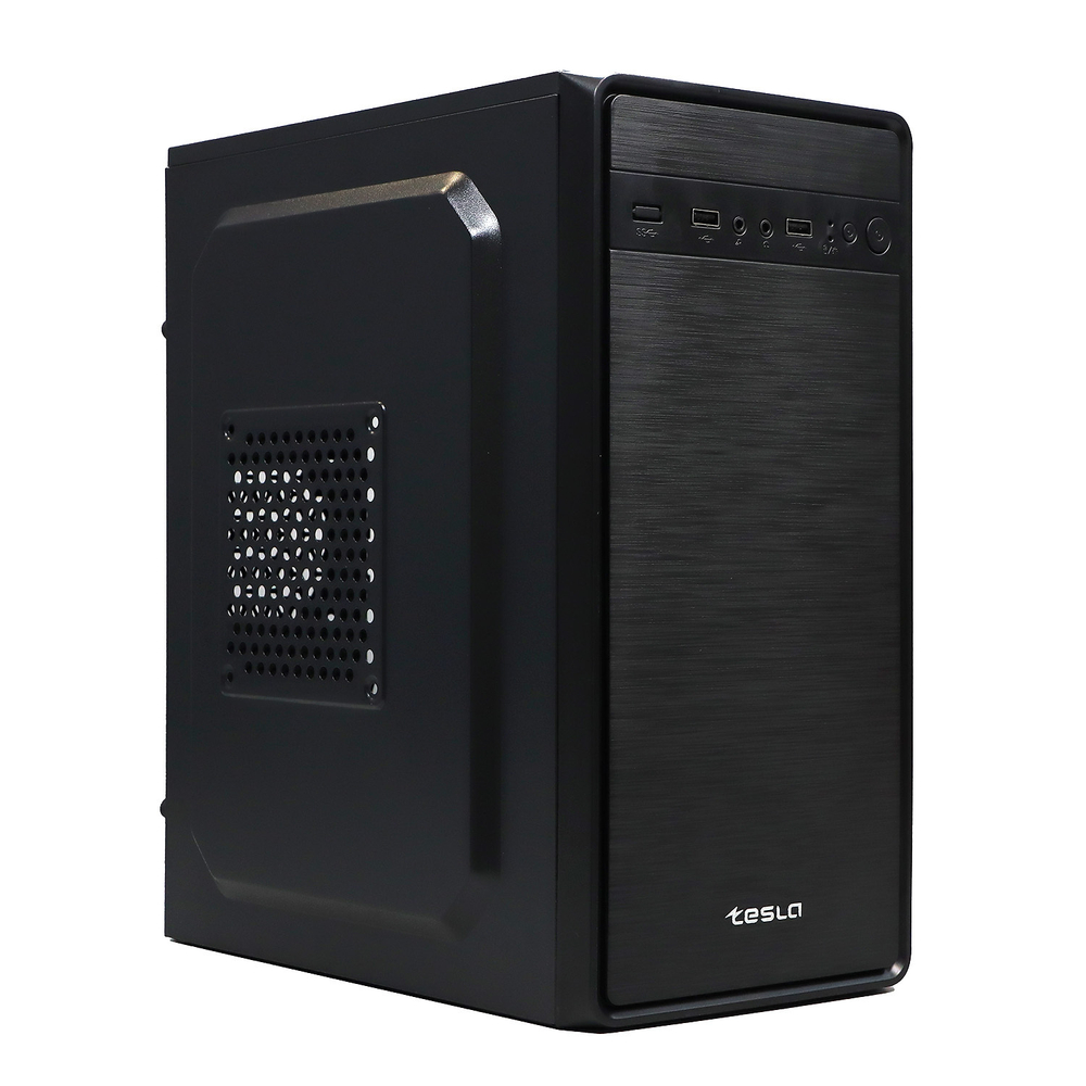 Корпус TESLA 1708BM, Без БП, mATX, чёрный, 2xUSB2 (TSL-1708-BM)
