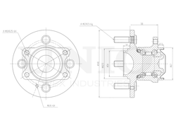 Ступица задняя (без ABS) UNIO HUB-20203