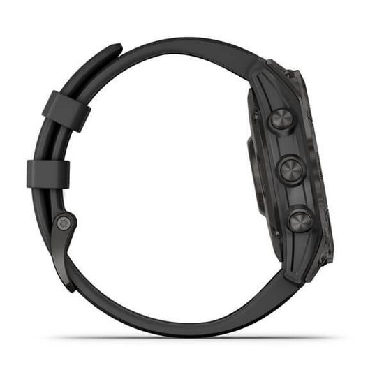 Умные часы Garmin Fenix 7 Sapphire Solar титановый черный DLC с черным ремешком