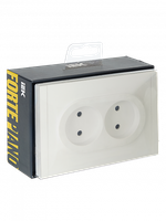 FORTE&PIANO Розетка 2-местная без заземления с защитными шторками безвинтовое крепление 10А FP225 белый IEK