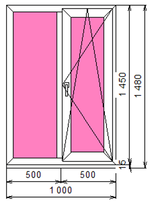 Пластиковое окно 1450 х 1000 ТермА Эко