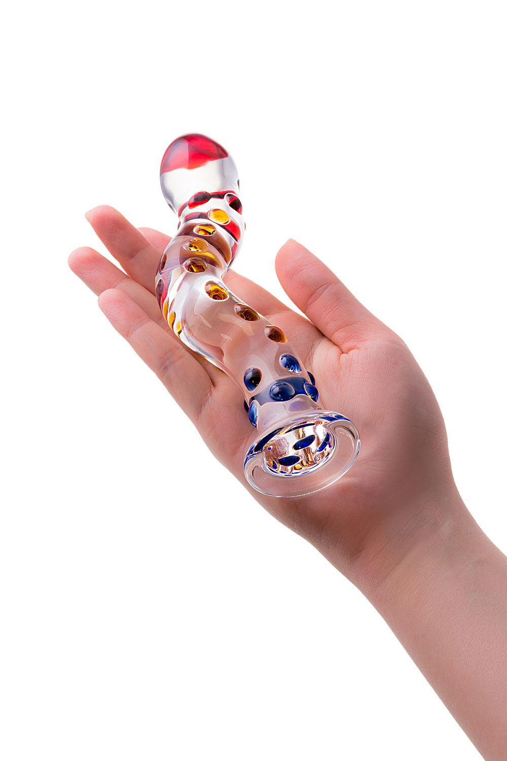 Нереалистичный фаллоимитатор Sexus Glass, стекло, прозрачный, 20 см