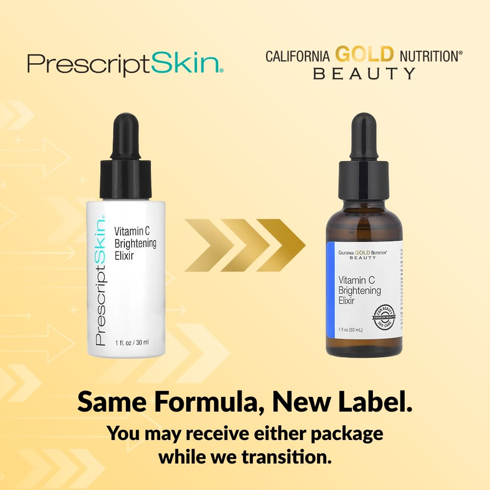 California Gold Nutrition, осветляющий эликсир с витамином C, улучшенная осветляющая сыворотка с сухим маслом, 30 мл (1 жидк. унция)