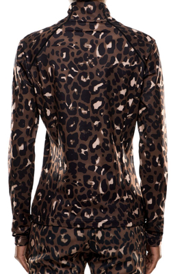Женская Кофта теннисная EA7 Woman Jersey - fancy brown/animalier micro