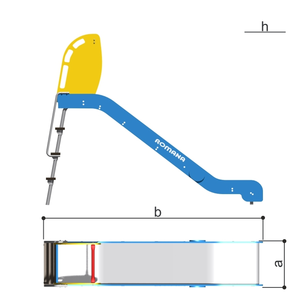 Горка h 1250, скат пластик, принт морской Romana 110.23.01-01