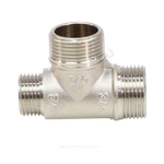 Тройник латунь никель переходной Ду 15х15х15 (1/2"х1/2"х1/2") НР/НР/НР VALFEX VF.131.N.012